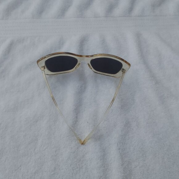 Selected Katie clear-white sunglass w gold-border-allover-reflection decoration - Picture 1 of 9